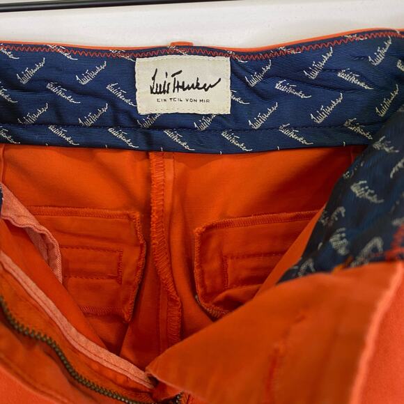 Luis Trenker Trouser Ankle Pant Women's SZ 40 XS Coral Orange Fall Autumn Chino - Picture 3 of 8